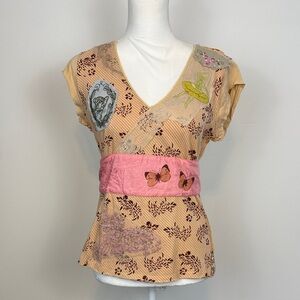 Free People Multicolor Short Sleeve Tee